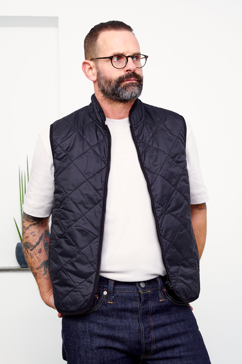 Baracuta - Quilted Vest Black (vorne offen)