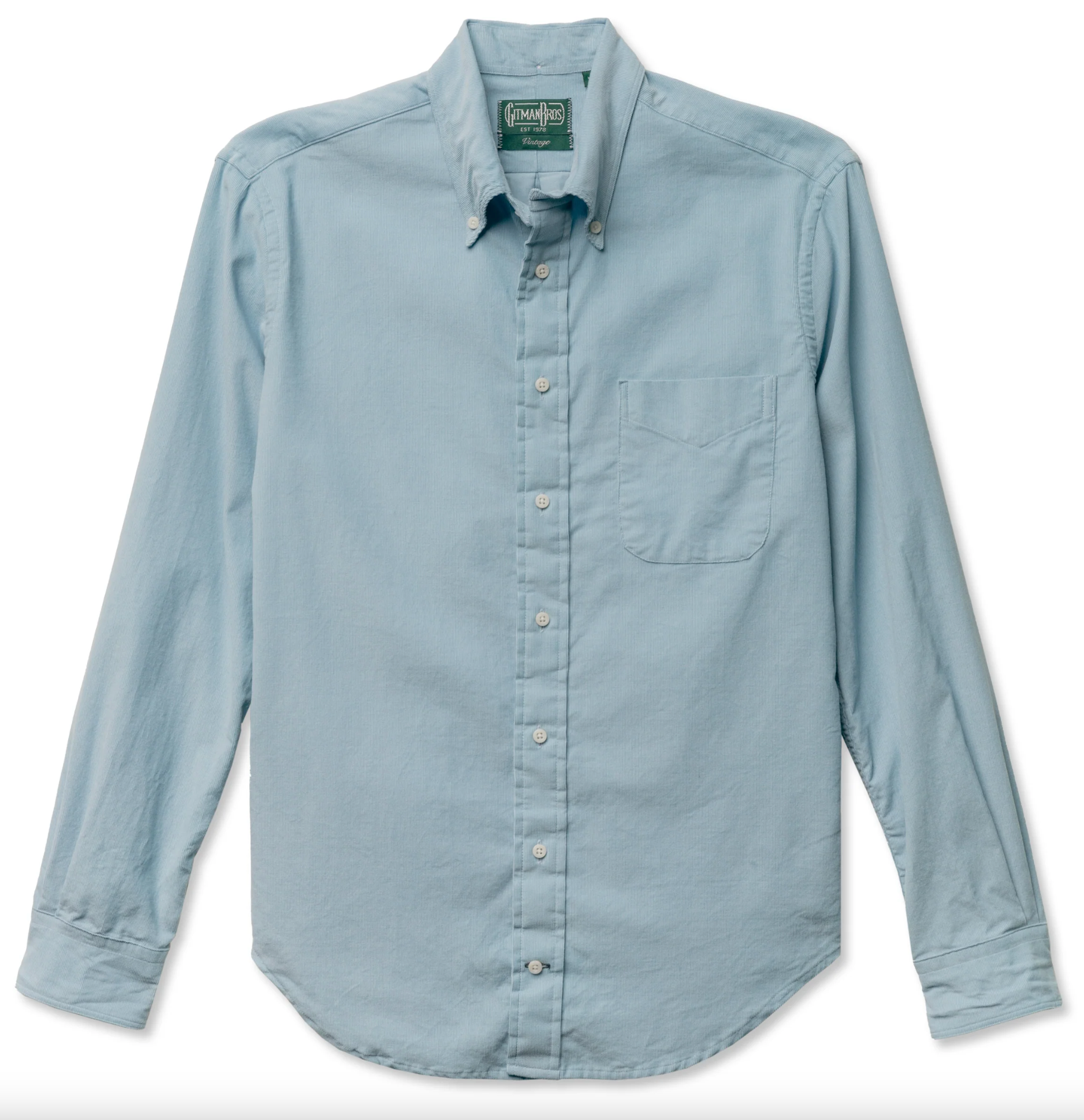 GITMAN Hemd CORDUROY / Light Blue