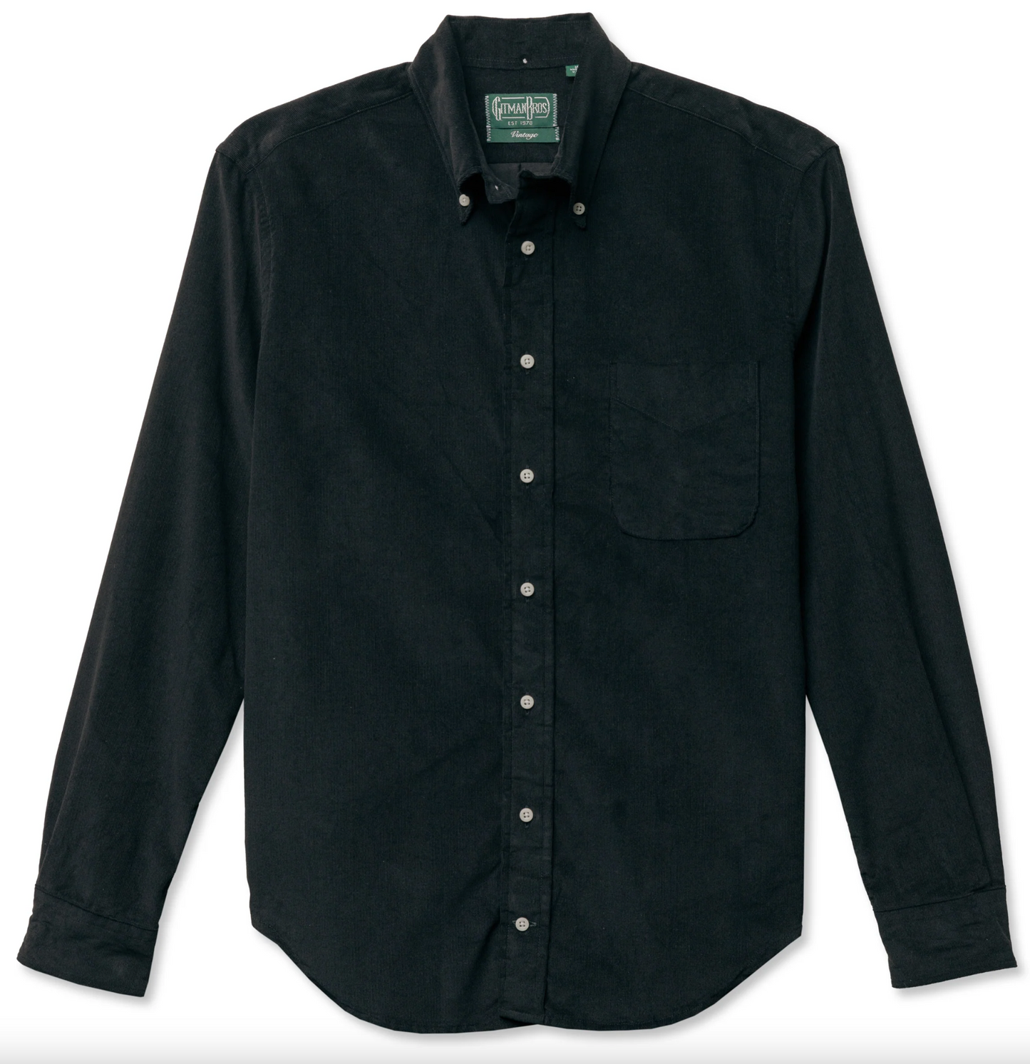 GITMAN Hemd CORDUROY / black