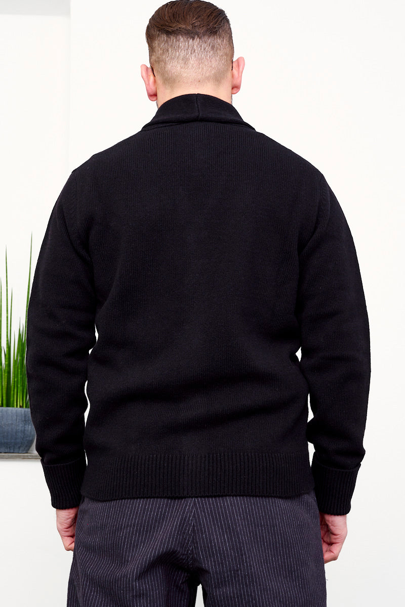 G-R-P Shawl Collar Cardigan / Black (hinten)