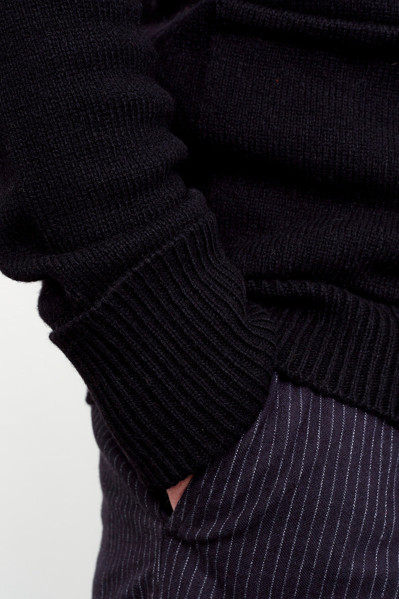 G-R-P Shawl Collar Cardigan / Black (Detail Armbund)