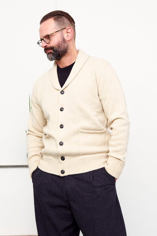 G-R-P Shawl Collar Cardigan / Rope Natural (vorne)