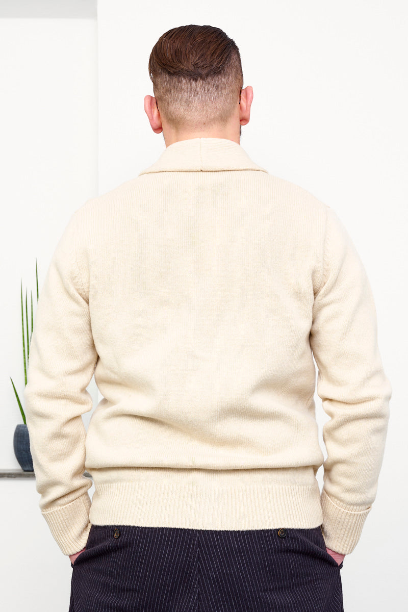 G-R-P Shawl Collar Cardigan / Rope Natural (hinten)