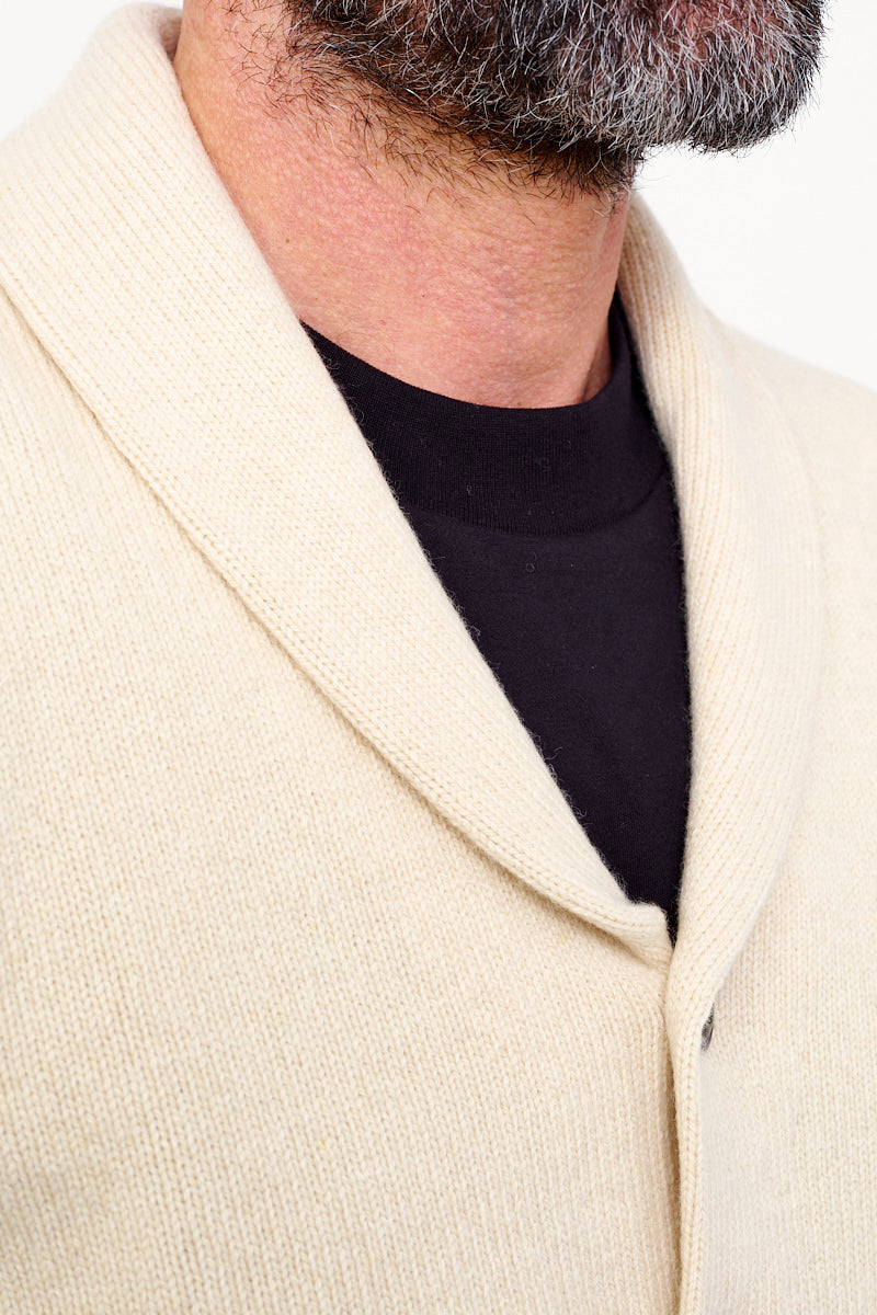 G-R-P Shawl Collar Cardigan / Rope Natural (Detail Kragen)