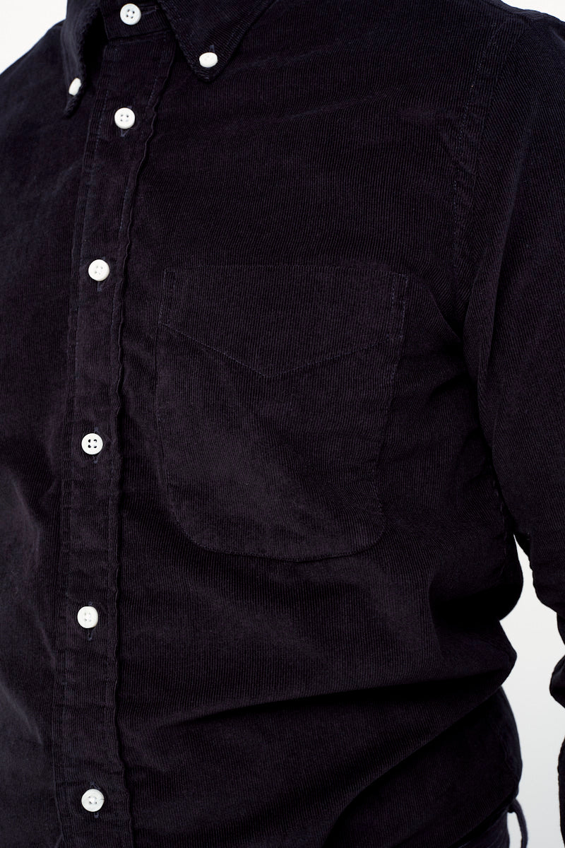 GITMAN Hemd CORDUROY / black (Detail Brusttasche)