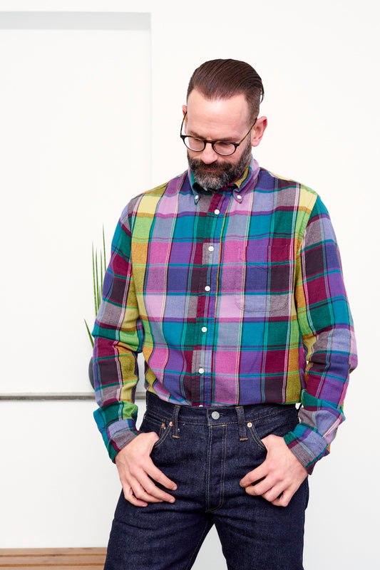 GITMAN Plaid Flannel Hemd / Multicolor (vorne)