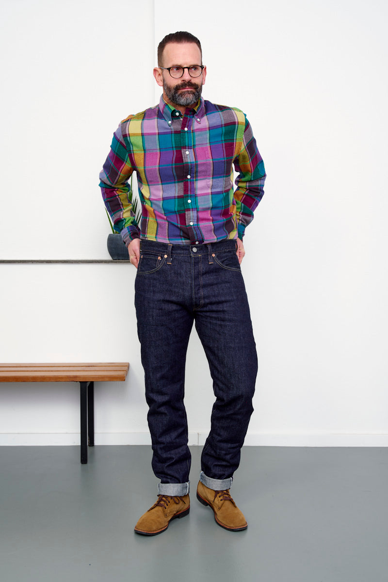GITMAN Plaid Flannel Hemd / Multicolor (Style View)