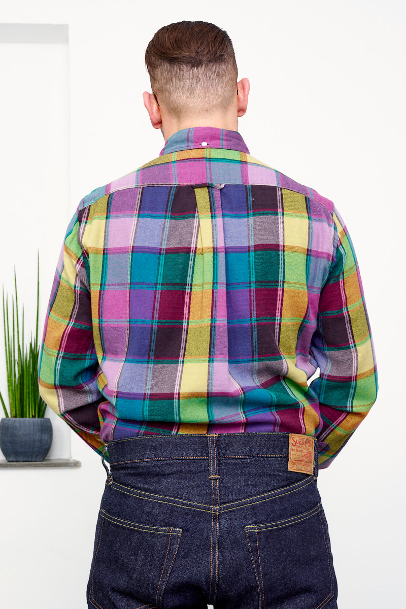 GITMAN Plaid Flannel Hemd / Multicolor (hinten)