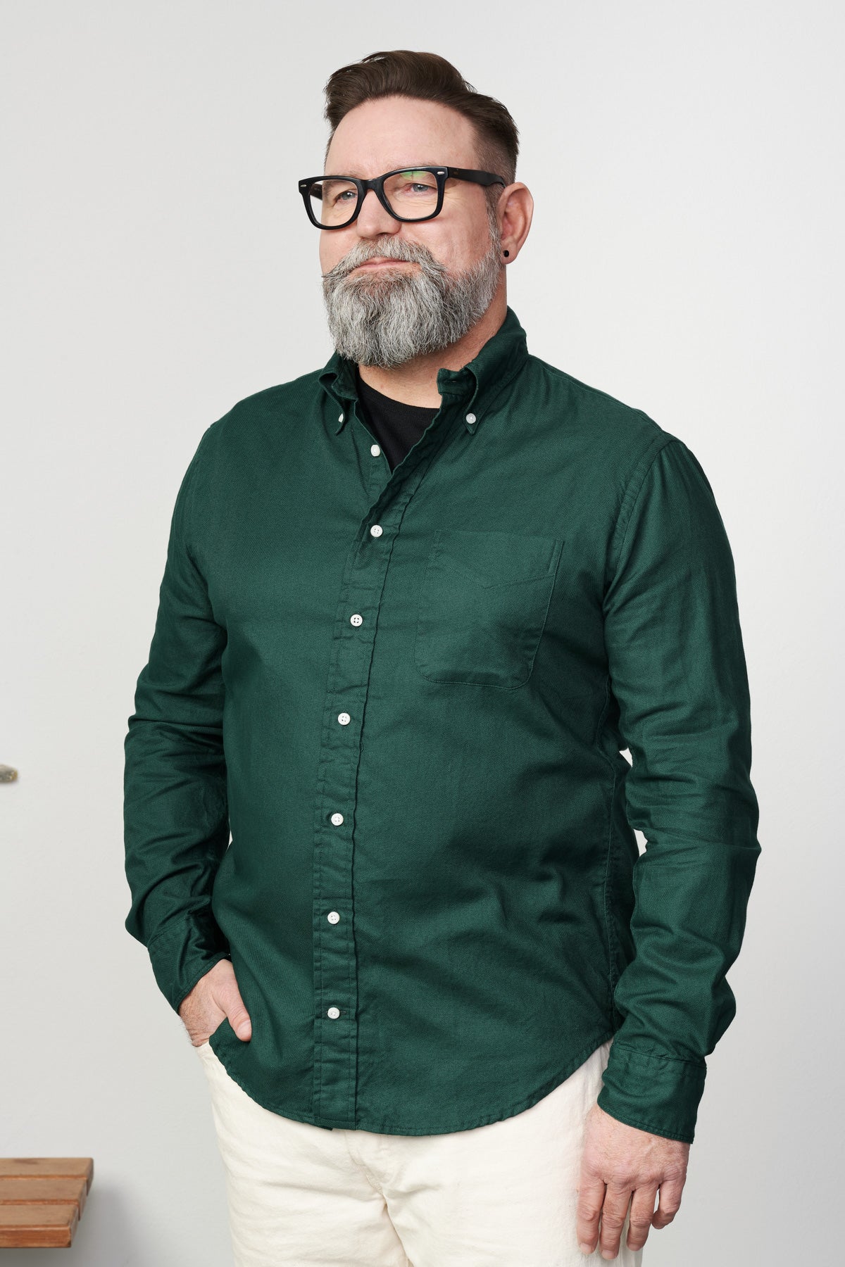 GITMAN - Hemd GREEN HOPSACK | Button-Down | green