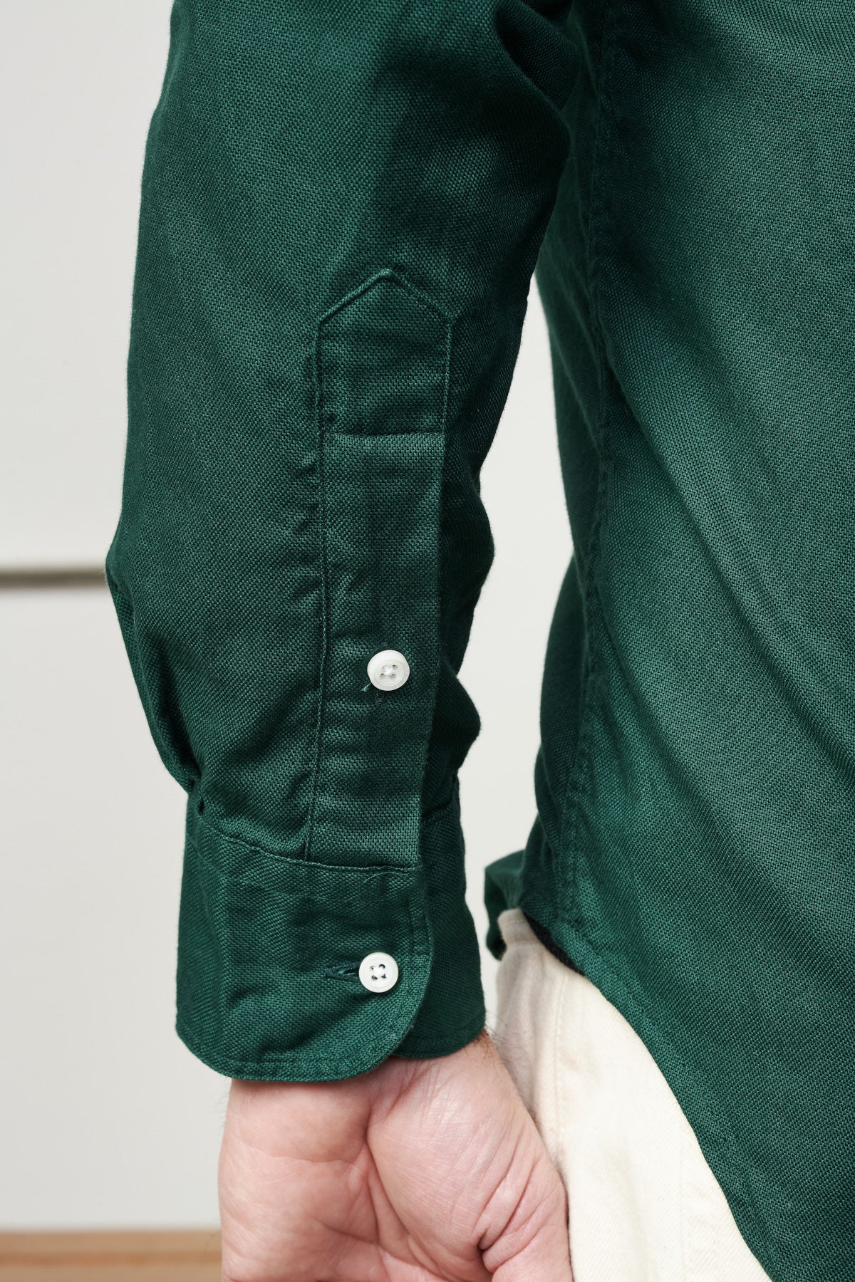 GITMAN - Hemd GREEN HOPSACK | Button-Down | green