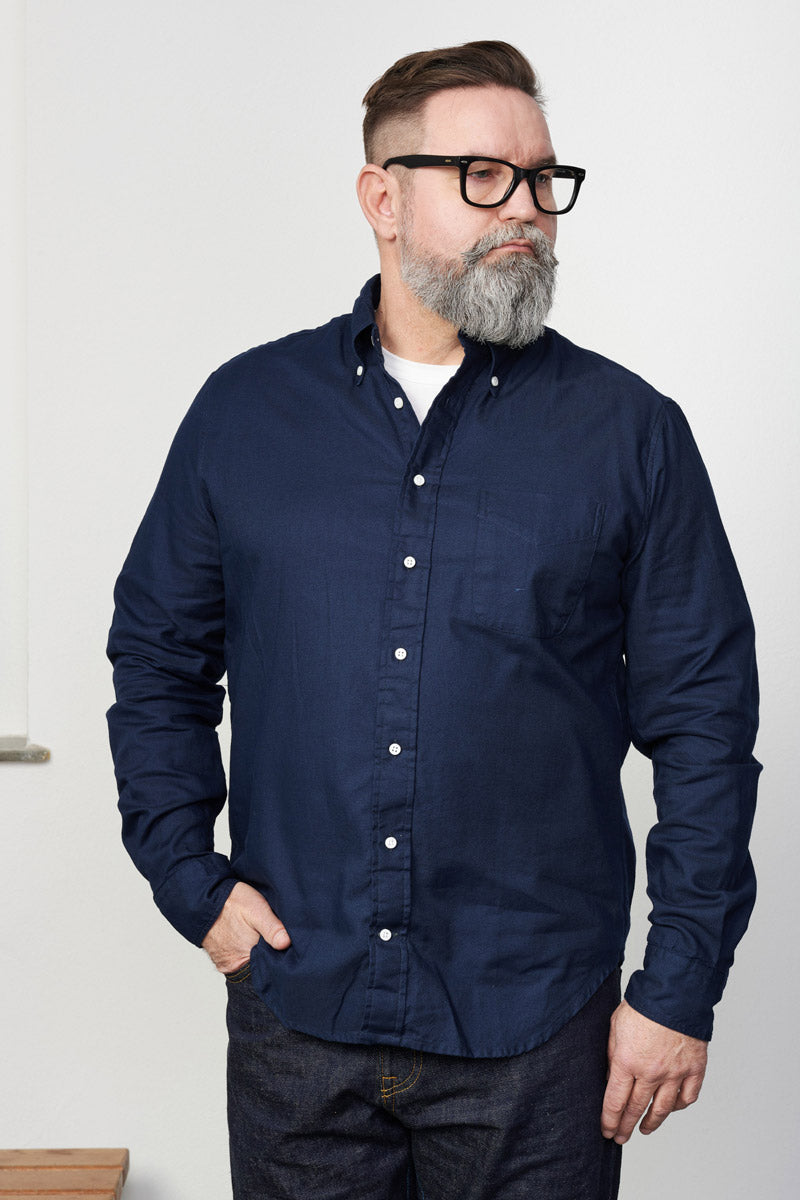GITMAN - Hemd NAVY HOPSACK | Button-Down | navy