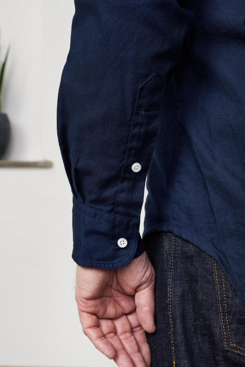 GITMAN - Hemd NAVY HOPSACK | Button-Down | navy