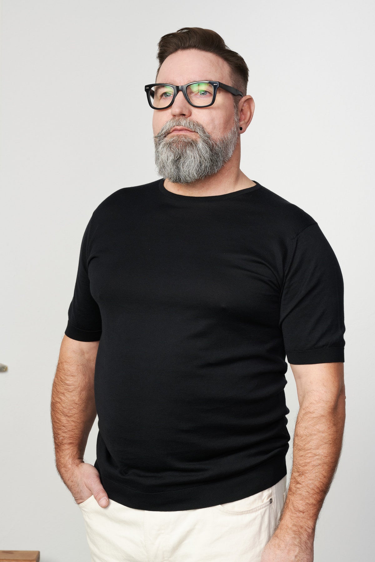JOHN SMEDLEY - Shirt BELDEN | black