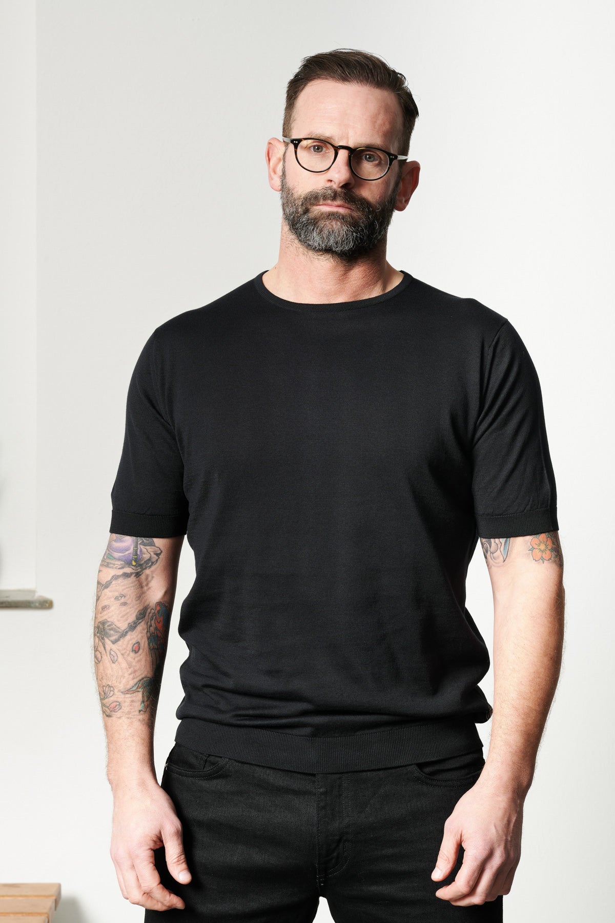 JOHN SMEDLEY - Shirt BELDEN | black