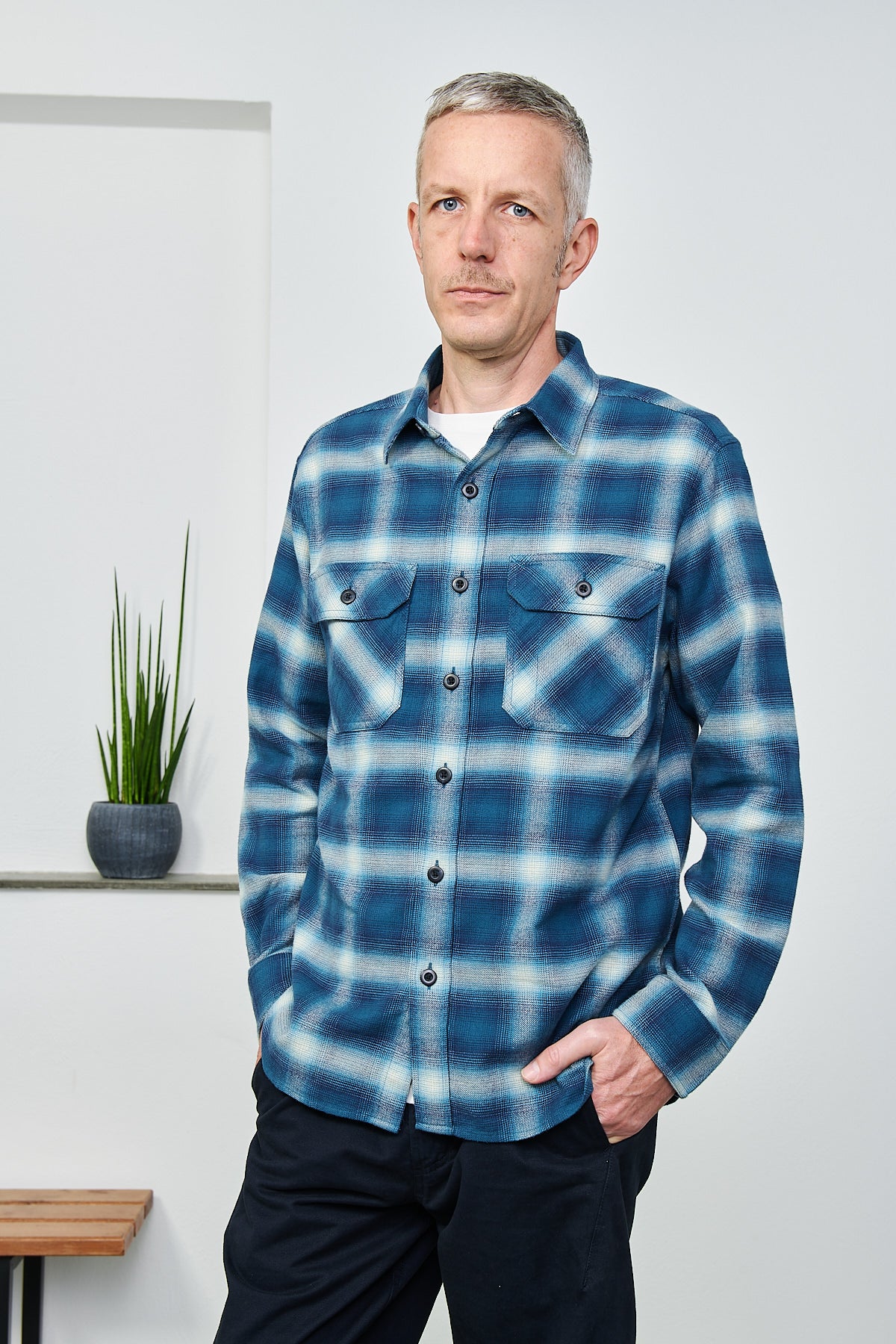 PENDLETON - Hemd Burnside Shirt | navy blue grey plaid
